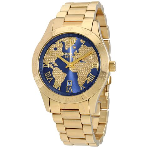 michael kors blue and gold watch mens|mini dial designer watch gold.